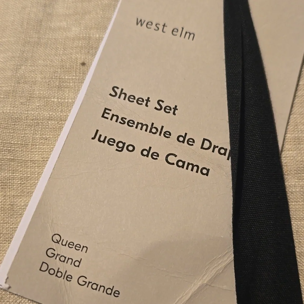 ❤️BUY 2 GET 1 FREE West Elm European Flax Linen Sheet Set, Natural Flax, Queen